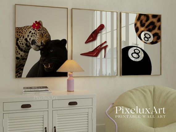 Leopard & Panther Wall Art Set
