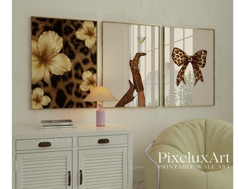 Glam Leopard Wall Art Set – 6 Trendy Posters, Y2K Fashion Decor, Chic Leopard Print, Aesthetic Apartment Decor, Wild Fashion Wall Prints, image 4