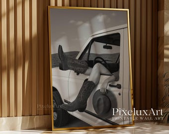 Cowgirl Boots Print – Black & White Fashion Poster, Cowgirl Decor, Western Wall Art, Aesthetic Dorm Room Cowgirl Poster Gift, Rodeo Girl Art, image 8