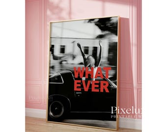 Whatever Trendy Collage Apartment Poster, Black And White Y2k Fashion Print, Feminist Trendy Stylish & Cool Girl Aesthetic Art for Teen Room, image 4