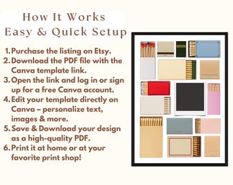 DIY Canva Matchbook Template - Custom Matchbook Art Template, Matchbook Blank for Custom Matching Gift, Custom Matchbox Art Printables, image 6