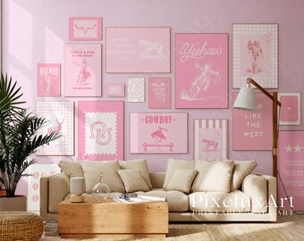 130+ Pink Western Gallery Wall Set – Girly Cowgirl Wall Art, Girly Cowgirl Wall Art, Retro Rodeo Aesthetic Decor, image 12