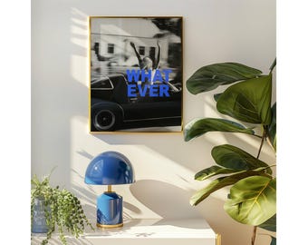 Trendy Collage Apartment Print, Black And White Y2k Fashion Print, Navy Blue Feminist Trendy Stylish & Cool Girl Aesthetic Art for Teen Room, image 6
