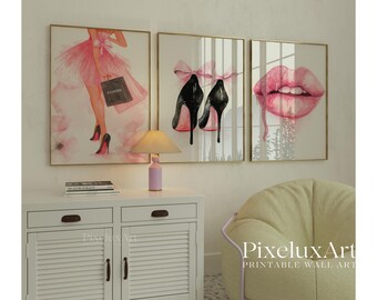 Pink Fashion Watercolor Art Prints: Paris Glam Decor (Digital Download), image 4