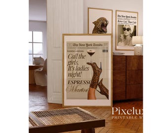 Retro Leopard Wall Art Set – 6 Trendy Posters, Y2K Fashion Decor, Trendy Leopard Print, Aesthetic Apartment Decor, Leopard Wall Art, image 5