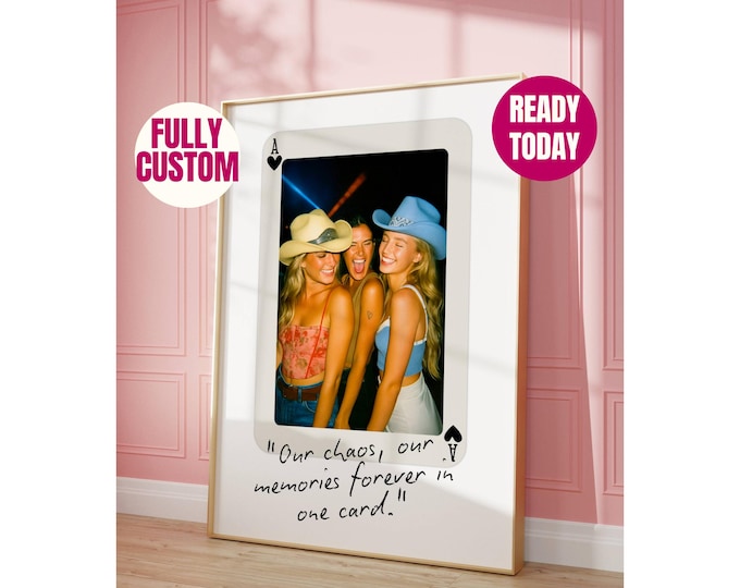 Custom Playing Card Poster, Custom Photo Print, Best Friend…