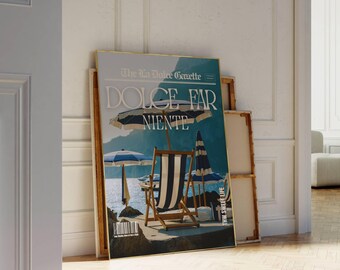 Dolce Far Niente Print, Headline Poster, The Coastal Newspaper Print, Italian Summer Wall Art, Beach House Wall Art, Amalfi Coastal Print, image 5