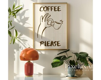 Set Of 3 Club Coffee Wall Art, Retro Coffee Poster, Coffee Cart Print, Coffee Station Decor, Coffee Lover Art, Coffee Bar Print Art, image 6