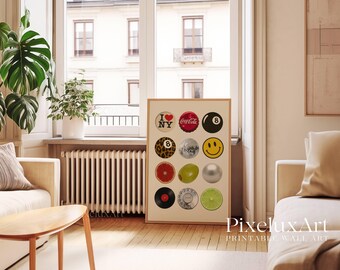 Retro Collage Wall Art, Funky Vintage Print, Trendy Aesthetic Poster for Cool Dorm Room & Gallery Wall Decor, Pop Icons Artwork, Retro Art, image 9