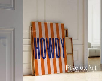 Howdy Poster, Western Wall Art, Howdy Print, Southwestern Art, Retro Typography Print, Vintage Western Art, Cowgirl Aesthetic, Country Home