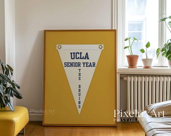 Custom Graduation Pennant Flag | Vintage Custom Pennant Flag, Trend Dorm Room Decor, Printable Senior Gift, Retro Collage Wall Art for Gift, image 4