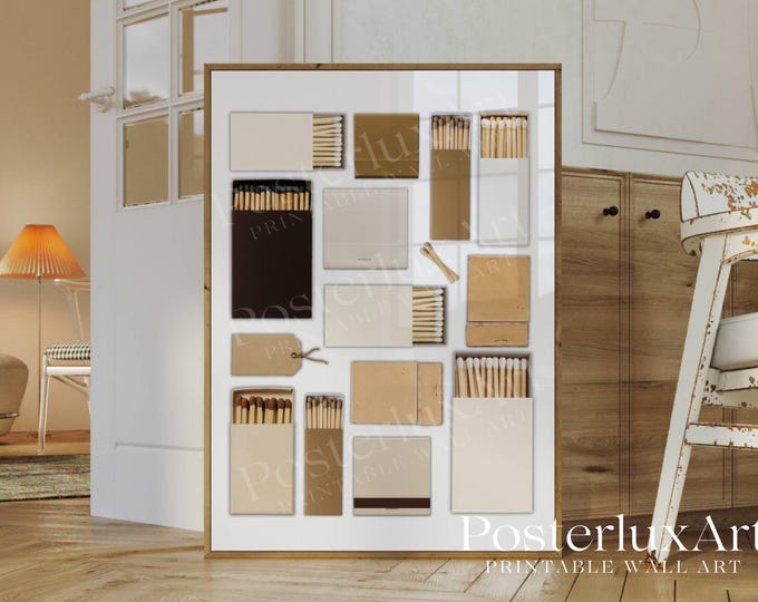 Neutral Blank Matchbook Template Canva | DIY Matchbox…