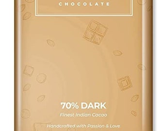 Kokomaē Bean to Bar 70% Organic Dark Chocolate Made of Finest Cocoa Beans from Idukki Region- Handcrafted Premium Made in India