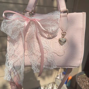 Lace Bow bag charm, bow pendant for bag, Bow charm, ribbon bag chain, Shabby chic bow Bag Charm, ribbon bag accessories, ribbon accessory,