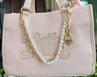 Pearl purse chain, pearl bag chain, cute chain for bag, bag chain, gold chain for bag, purse chain, pearl chain for bag, pearl charm for bag
