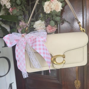 Lace Bow bag charm, bow pendant for bag, Bow charm, ribbon bag chain, pink ribbon keychain, ribbon bag accessories, ribbon accessory,
