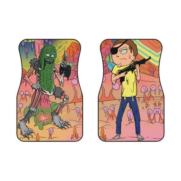 Pickle Rick Vs Evil Morty Car Floor Mats Vehicle Placemats Rick and Morty Accessories