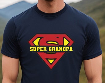 Super Grandpa Shirt, Super Hero Grandpa Tshirt, Grandfather Gift, Fathers Day Gift Tee, Gift For Dad, Super Grandpa Grandma Matching Shirt