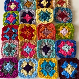 Crochet granny squares x 12