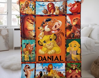 Personalized Lion King Blanket, Lion King Birthday Gift, Lion King Bedding, Personalized Baby Blanket, Baby Name Blanket, Lion King BYB104