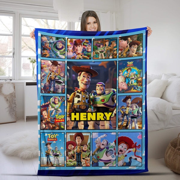 Personalized Name Blanket, Personalized Toy Story Blanket, Toy Story name blanket, personalized toy story name blanket D1EI18