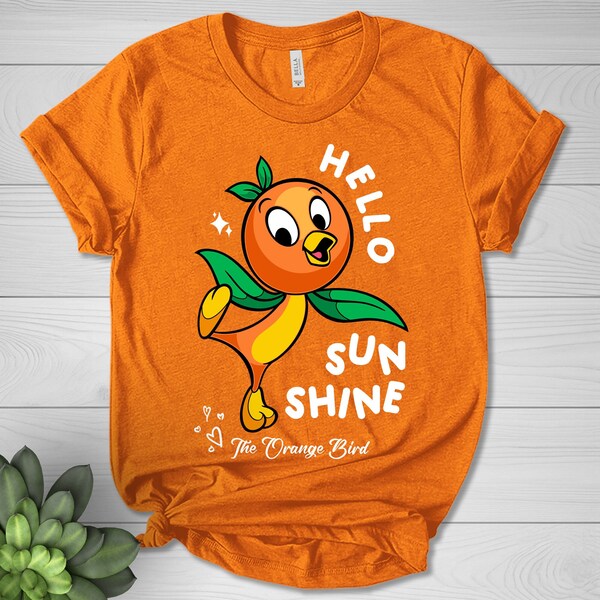 Orange Bird Shirts, Orange Bird Hello Sunshine Shirt, 2024 Trip Shirt, Family Vacation, Birthday Gifts CZC226