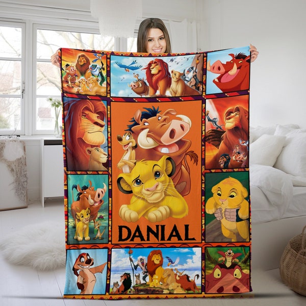 Personalized Lion King Blanket, Lion King Birthday Gift, Lion King Bedding, Personalized Baby Blanket, Baby Name Blanket, Lion King BYB104