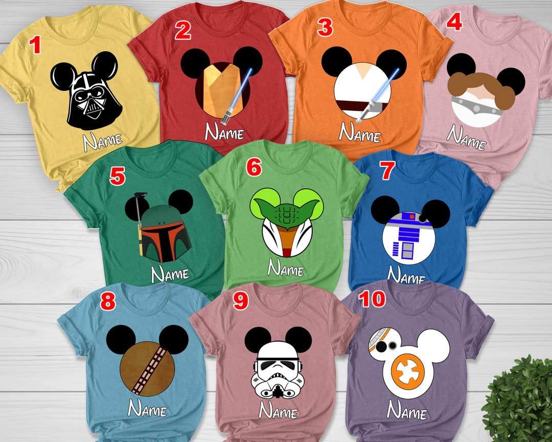 Custom Star Wars Family Shirts, Disney Birthday Star Wars Characters ...