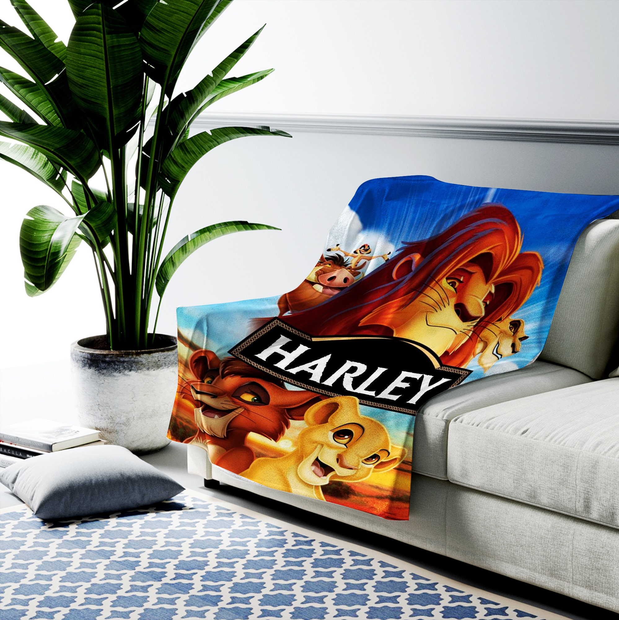 Personalized Lion King Blanket, Lion King Birthday Blanket