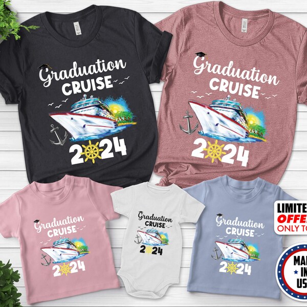 Graduation Cruise 2024 Shirt, Graduation Shirt For Women,Summer Ship Trip Tee, Graduation Vacation 2024, Cruise Squad Shirt NFPU08