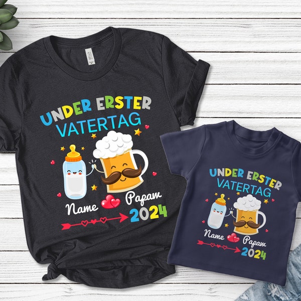 Personalized Our First Father's Day Shirt, Under Erster Vatertag Shirt, Baby Shirt, New Dad Gift, Birthday, Family Matching Shirt NFPC17