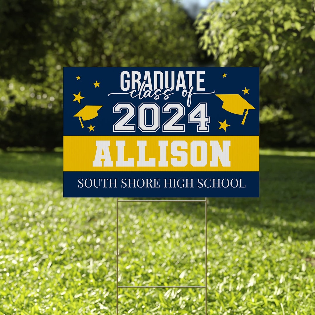 Personalized Graduation Yard Lawn Sign Class of 2024 D1GS24 - Etsy