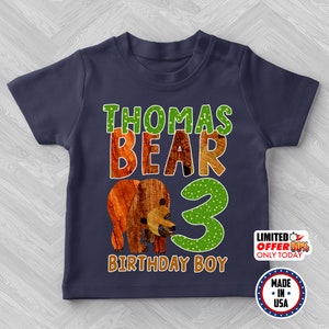 Eric Car-le Brown Bear Family Birthday Shirt, Brown Bear Birthday Boy Shirt, Personalized Family Matching Shirt, Birthday Party Shirt NETC09