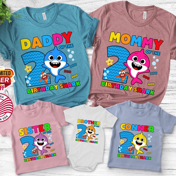 Baby Shark Birthday T Shirt, Baby Shark Family Birthday Shirts, Personalized Baby Shark Matching Family Shirt,Custom Baby Shark Shirt CYH432