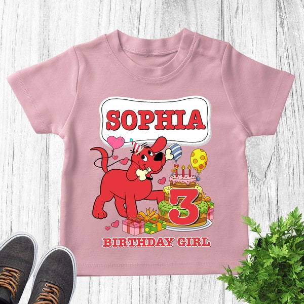 Clifford the Big Red Dog Shirt, Personalized Clifford Dog Family Birthday Shirt, Clifford Dog Birthday Party Shirt, Family Matching BXMQ81