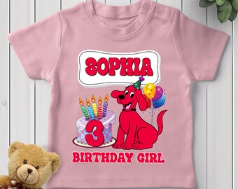 Clifford the Big Red Dog Shirt, Personalized Clifford Dog Family Birthday Shirt, Clifford Dog Birthday Party Shirt, Family Matching BYCG12