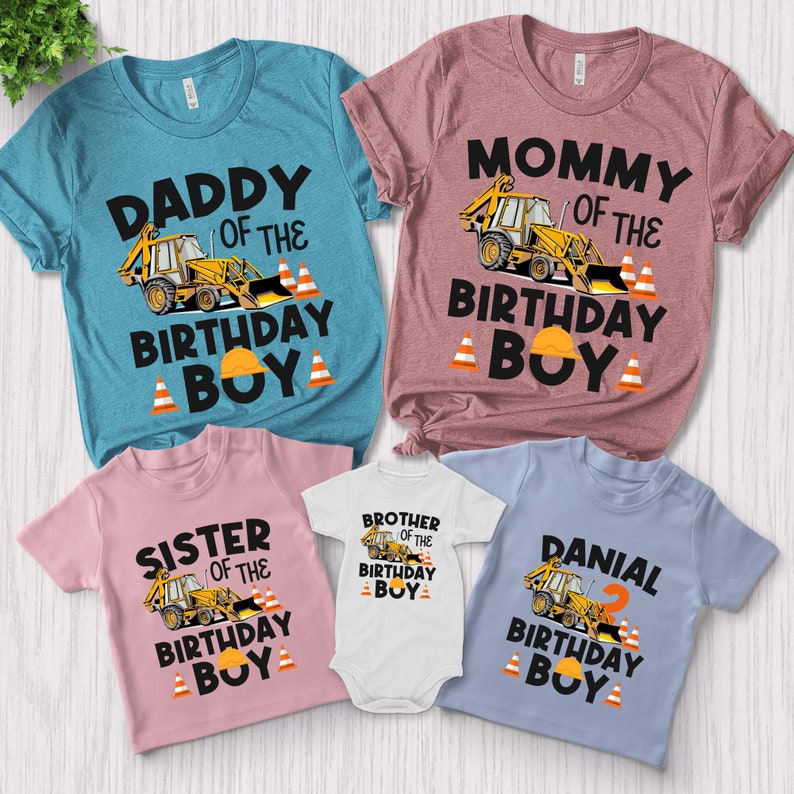 Construction Birthday Long Sleeve Shirt, Family Construction Birthday ...