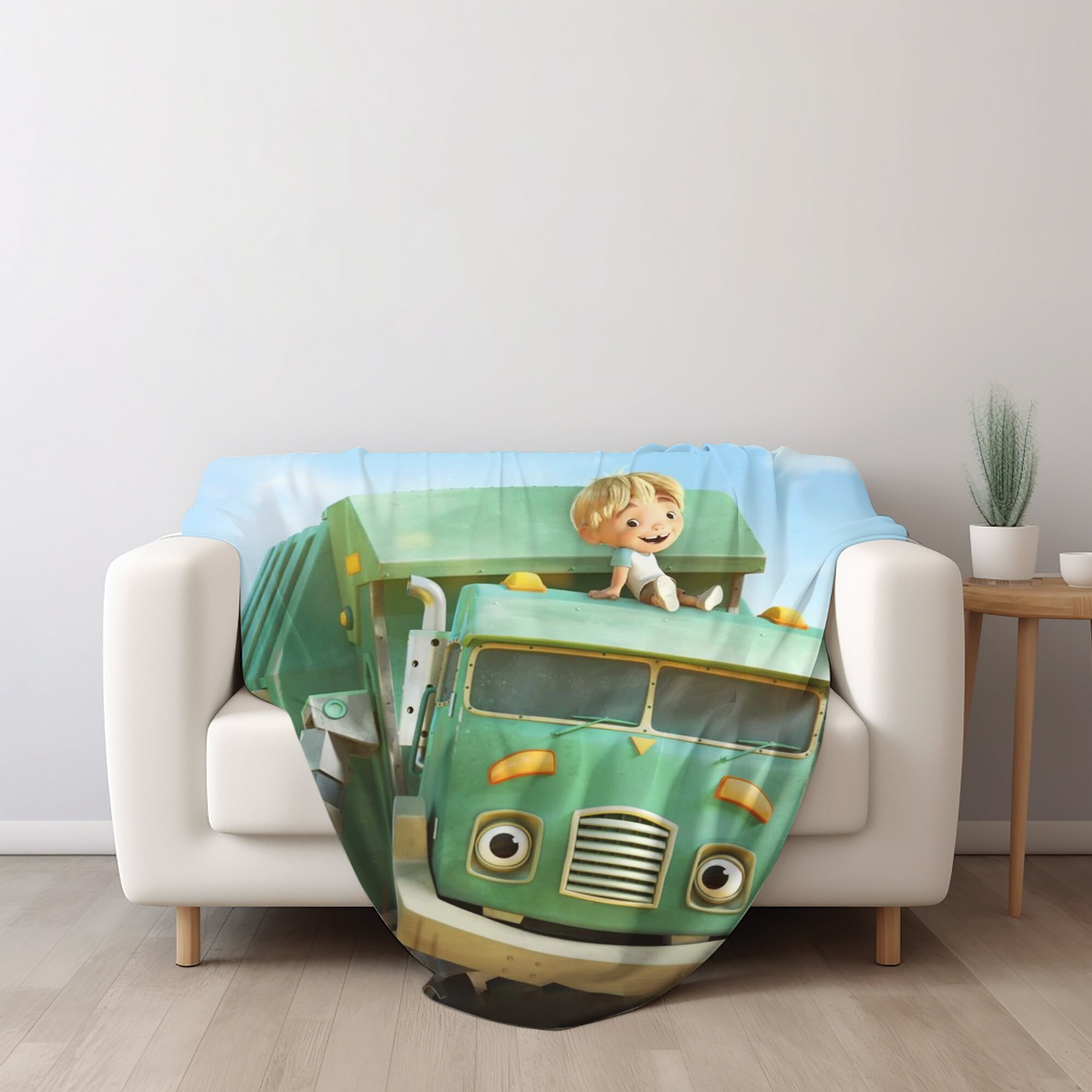 Personalized Name Trash Truck Blanket - Disney Fleece Blanket