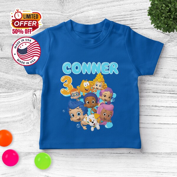 Bubble Guppies Birthday Shirt, Family Matching Shirt,Family Birthday Shirts,Bubble Characters Shirt, Custom Birthday Shirts For Party CYIE09