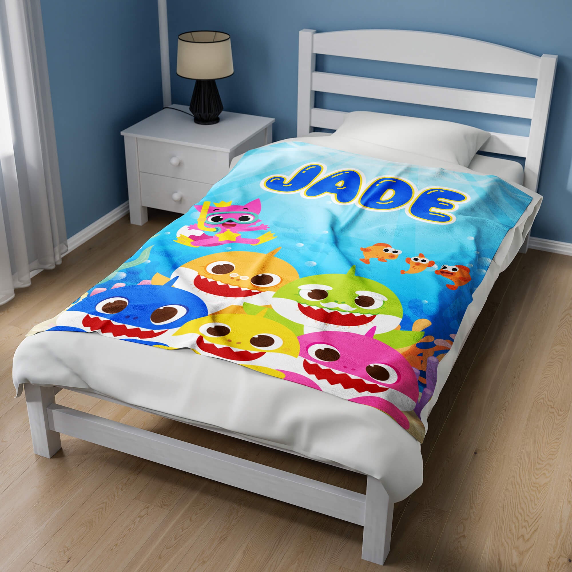 Customized Baby Shark Doo Doo Doo Fleece Blanket