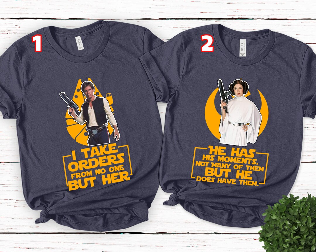 Han Solo Princess Leia Shirt, Couple T-shirt, Wedding Shirt, Family ...