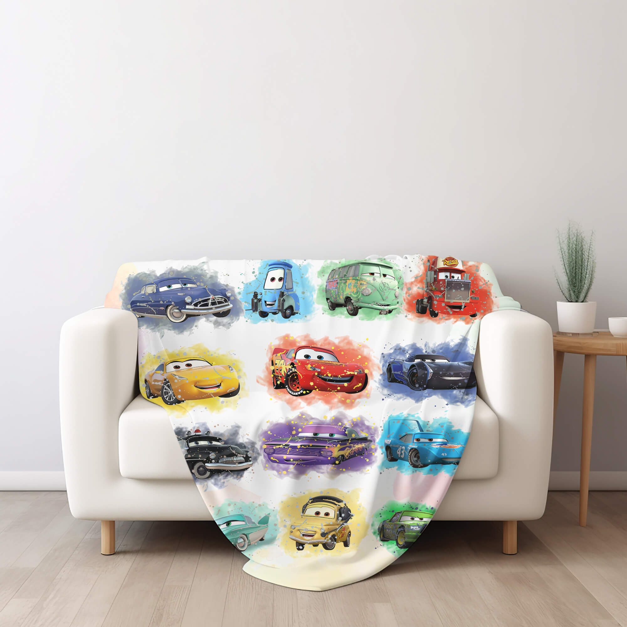 Personalized Cars Movies Blanket, Lightning Mcqueen Fleece Blanket