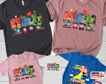 Thomas And Friends Shirt, Thomas Train Family Shirt, Thomas Train Birthday Shirt, Birthday Party Shirt, Cartoon Characters Shirt NFOP33