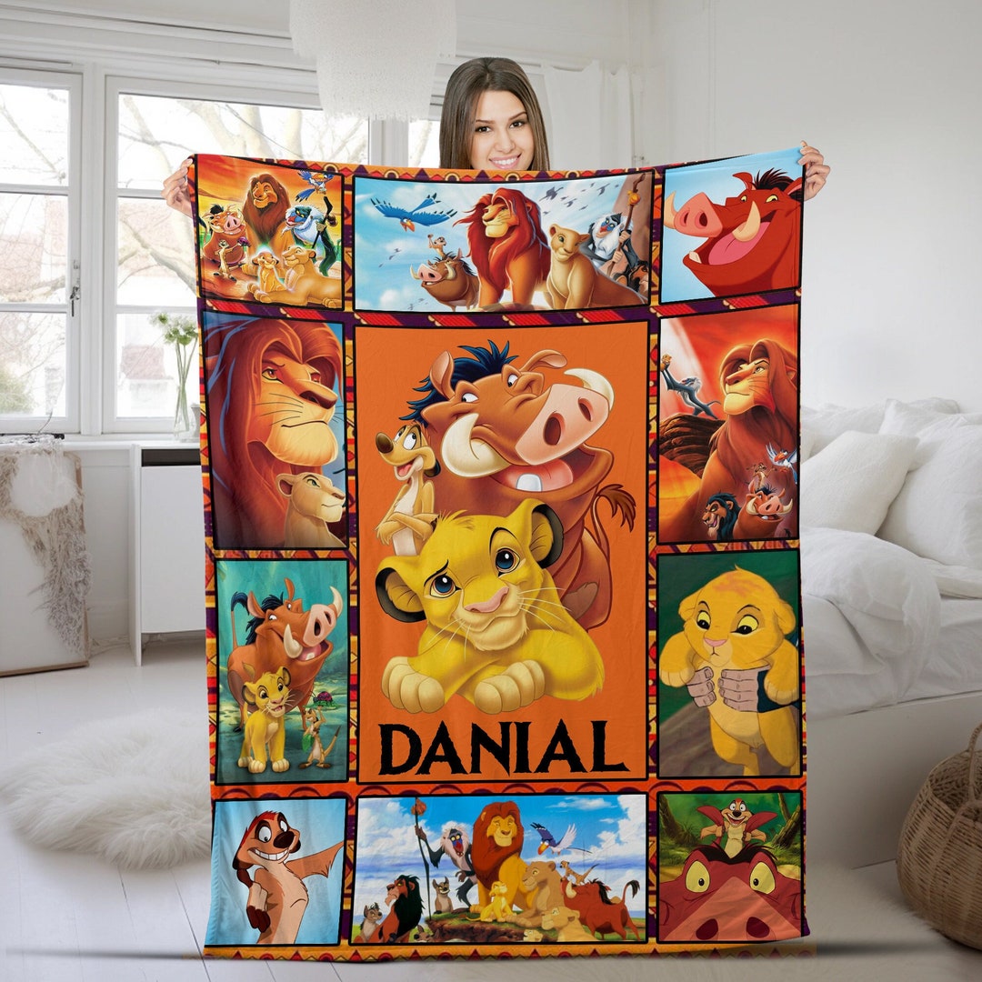 Personalized Lion King Blanket, Lion King Birthday Gift, Lion King