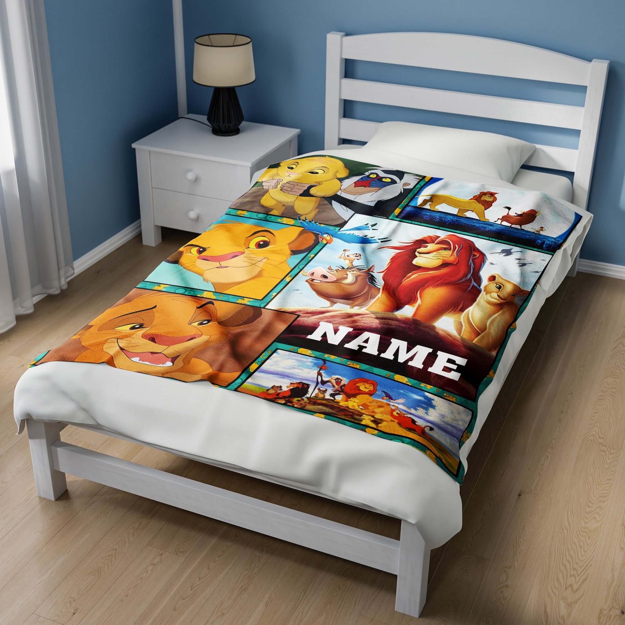 Personalized Lion King Blanket, Lion King Birthday Gift, Lion King Bedding