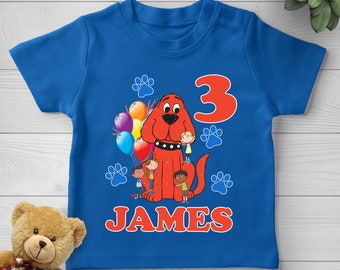 Clifford the Big Red Dog Shirt, Personalized Clifford Dog Family Birthday Shirt, Clifford Dog Birthday Party Shirt, Family Matching BYCG66