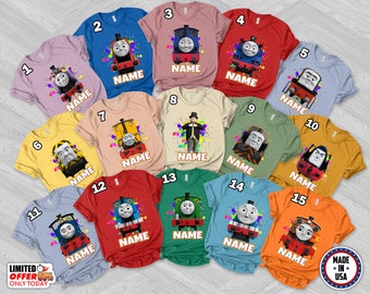 Personalized Thomas And Friend Shirt, Thomas The Train Family Matching Shirt, Thomas The Train Birthday Tee, Cartoon Characters Group NETM28