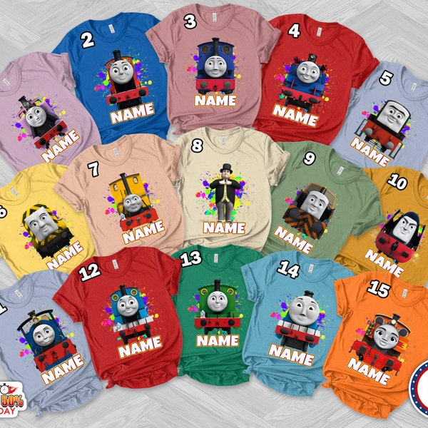 Personalized Thomas And Friend Shirt, Thomas The Train Family Matching Shirt, Thomas The Train Birthday Tee, Cartoon Characters Group NETM28