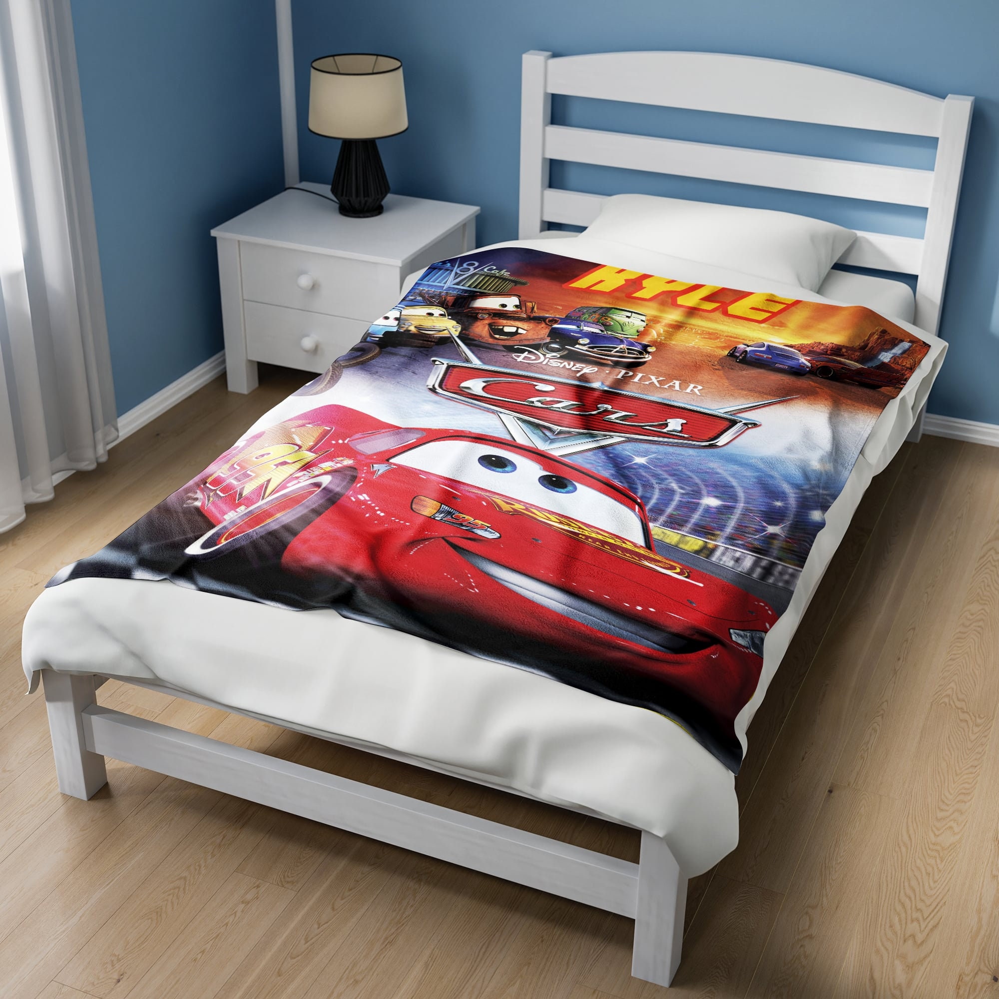 Personalized Cars Lightning McQueen Fleece Blanket