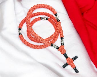 100 knots Christian Handmade Necklace Prayer Rope Komboskini with metal and acrylic Beads